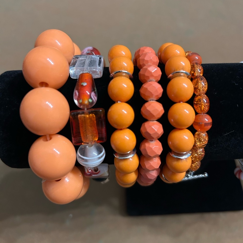 Orange Beaded Bracelets